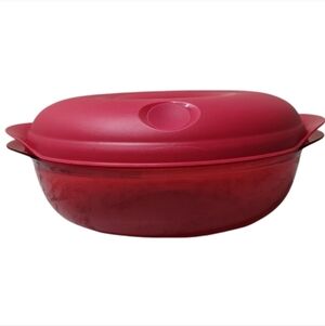 Tupperware 2.0L Micro-Fix Casserole Dish Red Vented Lid Microwave Cookware